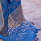 Lapis Blue Banarasi Handloom Soft Silk Saree