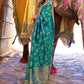 Rama Green Banarasi Handloom Soft Silk Saree