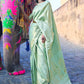Mint Green Handloom Woven Kanjivaram Silk Saree