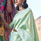 Mint Green Handloom Woven Kanjivaram Silk Saree