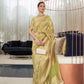 Pear Green Striped Organza Silk Saree