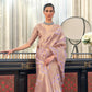 Bright Purple Striped Organza Silk Saree