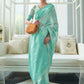 Seafoam Green Weaved Lucknowi Chikankari Saree