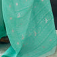 Seafoam Green Weaved Lucknowi Chikankari Saree