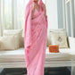Lemonade Pink Weaved Lucknowi Chikankari Saree