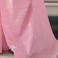Lemonade Pink Weaved Lucknowi Chikankari Saree