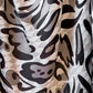 Black and White Printed Satin Crepe Silk Saree