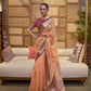Pale Copper Organza Silk Saree