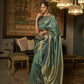 Broccoli Green Handloom Brocade Woven Kanjivaram Silk Saree