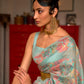 Ash Blue Kashmiri Woven Modal Silk Saree