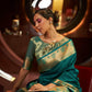 Rama Green Kanjivaram Woven Silk Saree With Zari Pallu