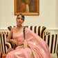 Lemonade Pink Kashmiri Weaved Jamewar Saree