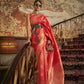 Candy Red Kanjivaram Brocade Woven Silk Saree