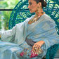 Powder Blue Weaved Lucknowi Chikankari Saree