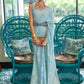 Powder Blue Weaved Lucknowi Chikankari Saree