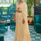 Porcelain Beige Weaved Lucknowi Chikankari Saree