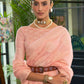Blossom Peach Weaved Lucknowi Chikankari Saree