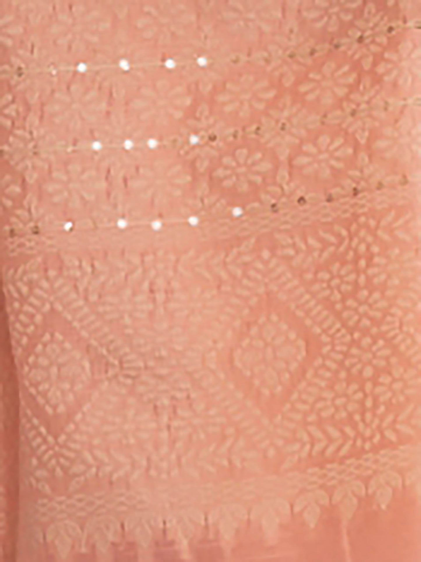 Blossom Peach Weaved Lucknowi Chikankari Saree