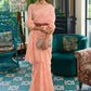 Blossom Peach Weaved Lucknowi Chikankari Saree