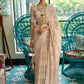 Sand Brown Weaved Lucknowi Chikankari Saree