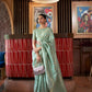 Pastel Green Zari Woven Handloom Tussar Silk Saree