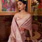Sheen Mauve Zari Woven Handloom Tussar Silk Saree