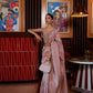 Sheen Mauve Zari Woven Handloom Tussar Silk Saree