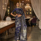 Peacock Blue Satin Silk Saree