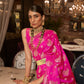 Fuschia Pink Satin Silk Saree