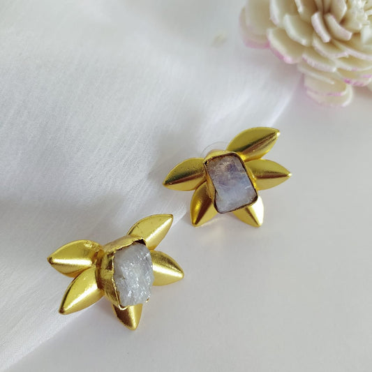 Palaash Raw Stone Earrings - Exclusive Design!
