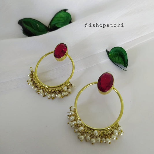 Chakra Stone & Pearls Earrings