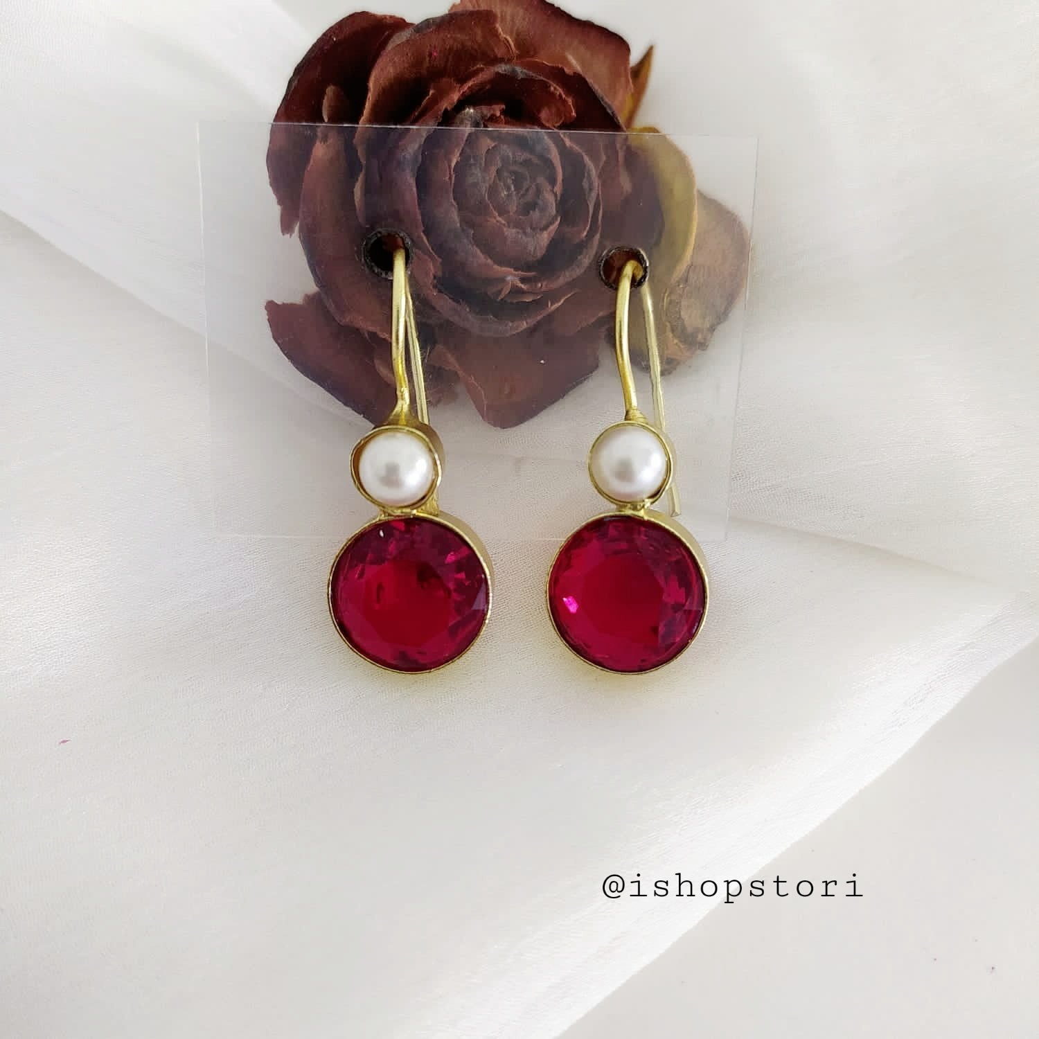 Zenaida Pearl & Stone Drop EarringsZenaida Fresh Water Pearl & Stone Drop Earrings