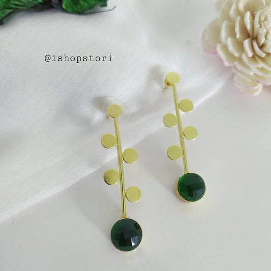 Bahawa Circle Twig & Stone Statement Earrings