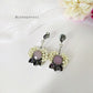 Xenia Monalisa Stone & Pearl Floral Oxidised Earrings