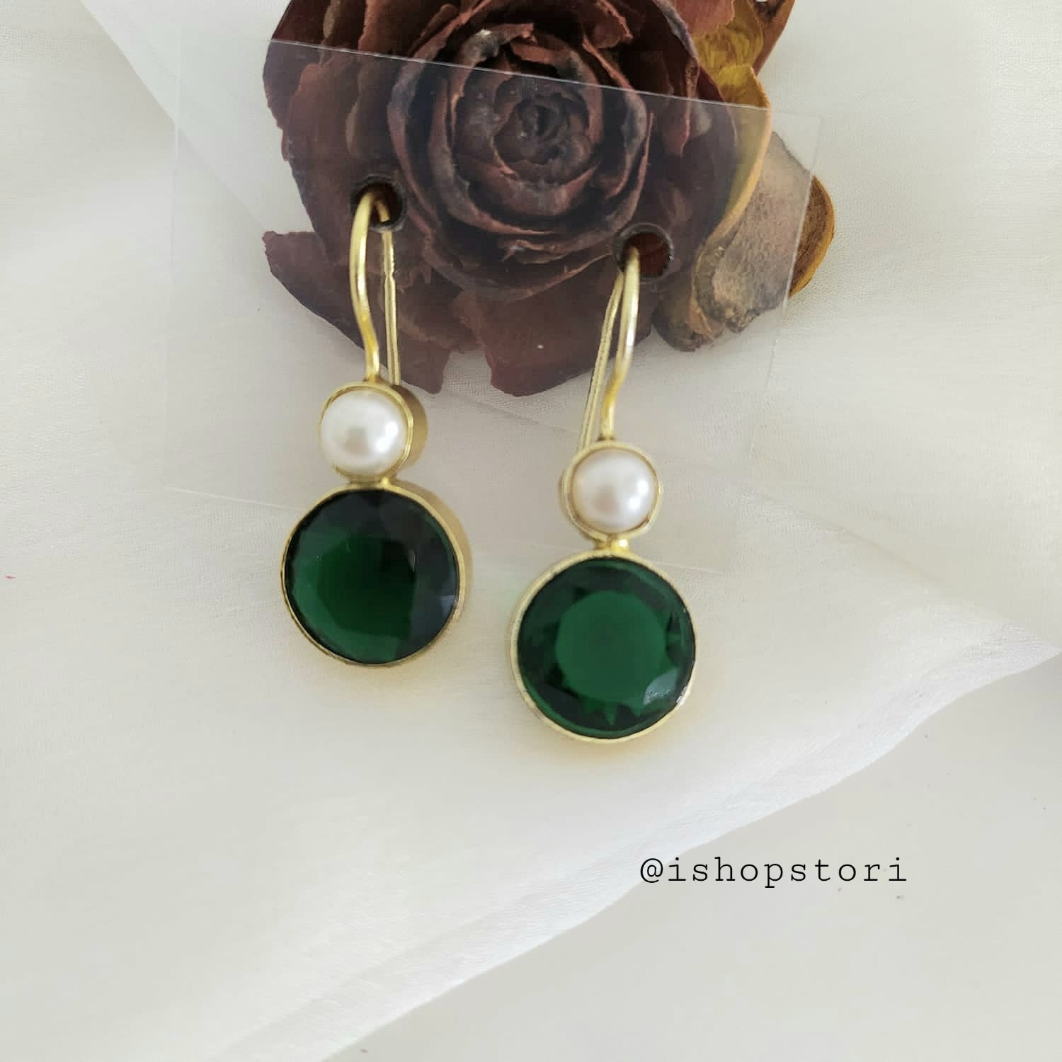 Zenaida Pearl & Stone Drop EarringsZenaida Fresh Water Pearl & Stone Drop Earrings