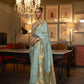 Pastel Blue Copper Zari Woven Modal Silk Saree
