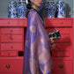 Purple Copper Zari Woven Handloom Silk Saree