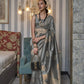 Stone Grey Copper Zari Woven Handloom Tussar Silk Saree
