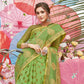 Parrot Green Handloom Weaved Cotton Saree