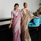 Mystic Mauve Woven Border Linen Saree