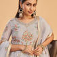 Light Lavender Embroidered Georgette Anarkali Gown