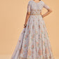 Light Lavender Embroidered Georgette Anarkali Gown