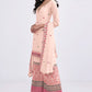 Coral Peach Embroidered Georgette Sharara Suit