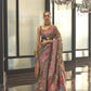 Maple Brown Kashmiri Floral Weaved Jamewar Silk Saree