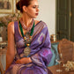 Pristine Purple Zari Woven Dahlia Handloom Silk Saree