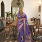 Pristine Purple Zari Woven Dahlia Handloom Silk Saree
