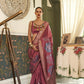 Brick Red Zari Woven Dahlia Handloom Silk Saree