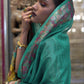 Fern Green Organza Silk Saree With Sequins