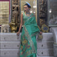 Fern Green Organza Silk Saree With Sequins