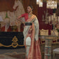 Powder Blue Kashmiri Kani Handloom Woven Silk Saree